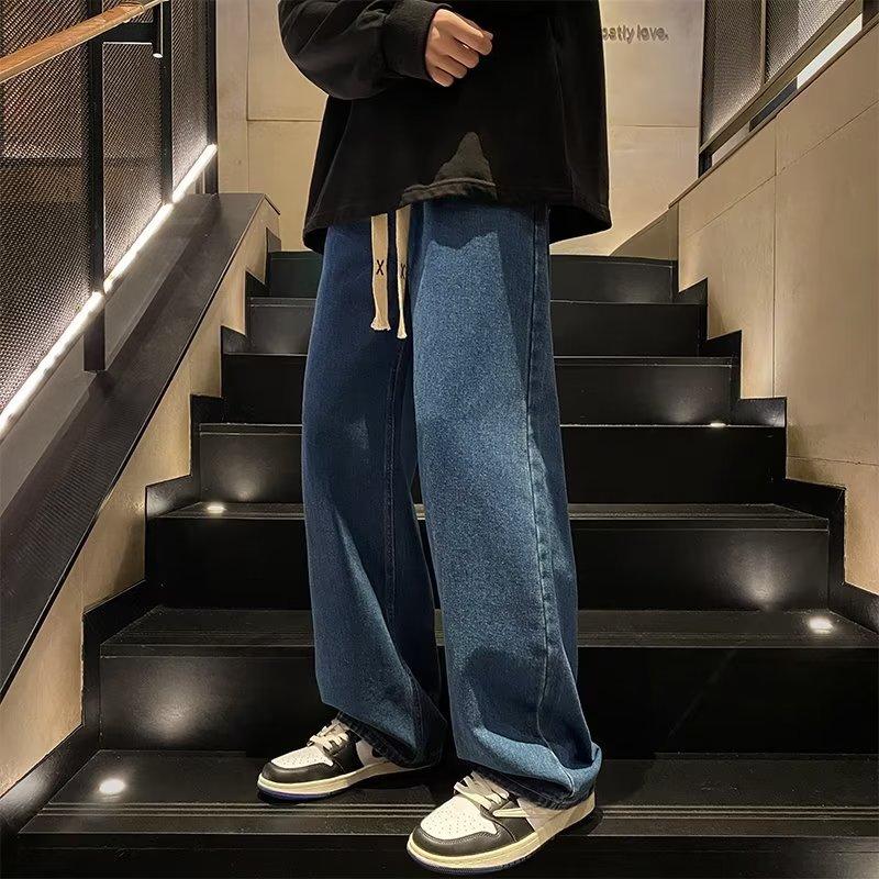 

JYL Mens Jeans Autumn Thin American High Street Loose Straight Wide Leg Denim Pants 4XL амазонка