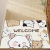 Cute Cat Household Door Floor Mat Leather Floor Mat Entry Door Porch Non-Slip And Wear-Resistant Foot Mat Girl Heart Floor Mat