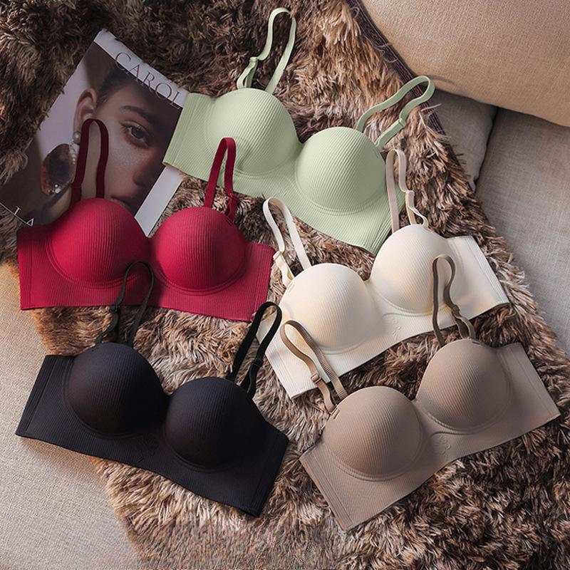 Half Cup Lingerie for Women Seamless Breathable Gathered Anti Sagging No Steel Ring Bra