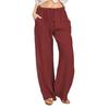2024 Plus Size Women's Casual Loose Cotton & Linen Long Pants - European & American Style