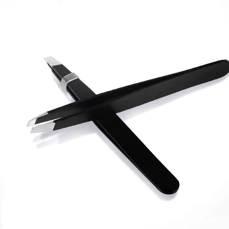 High-Precision Eyebrow Tweezers for Trimming, Plucking, and Blackhead Removal - Flat and Slant Tips