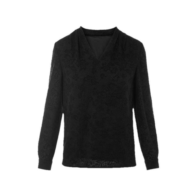 

LANGZI Wool Blend V-Neck Commuter Blouse XL