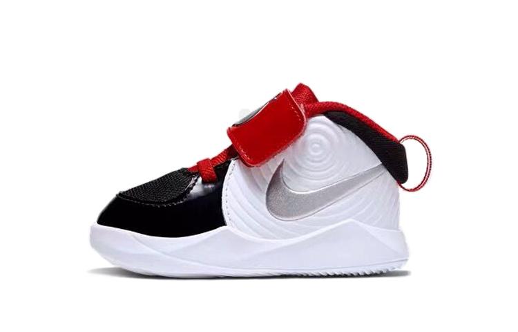 

Nike Team Hustle D 9 Auto Mid top Basketball Shoes Black White Infant And Toddler CK0617-001 6C