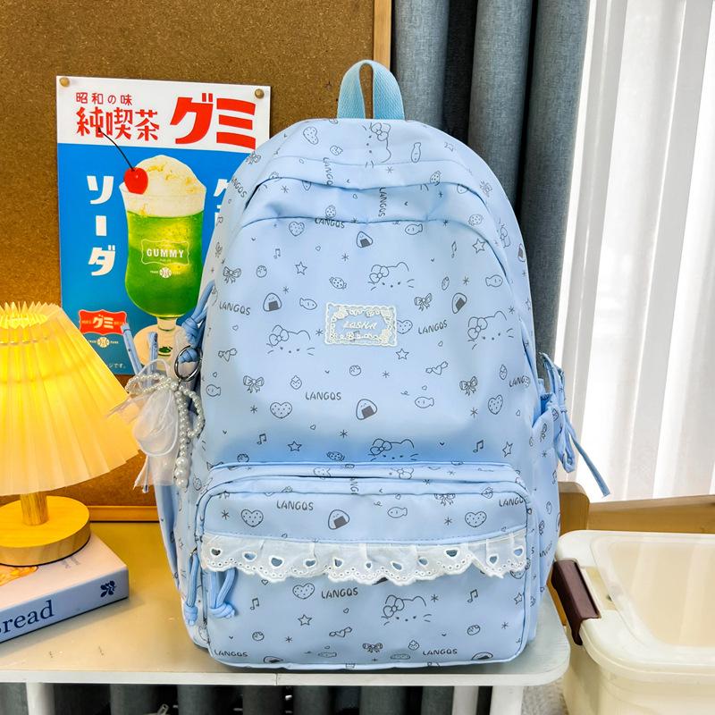 Schoolbag Korean ins wind girl backpack junior high school schoolbag girl cute cartoon student outing backpack girl