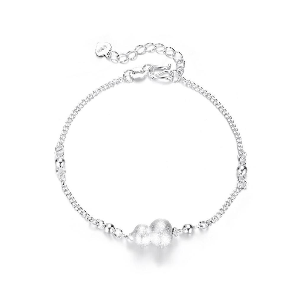 Women's 999 Sterling Silver Bracelet: Ancient Sand Gourd Design, Fu Lu Charm, Luxurious New Chinese Style, Perfect Birthday Gift.