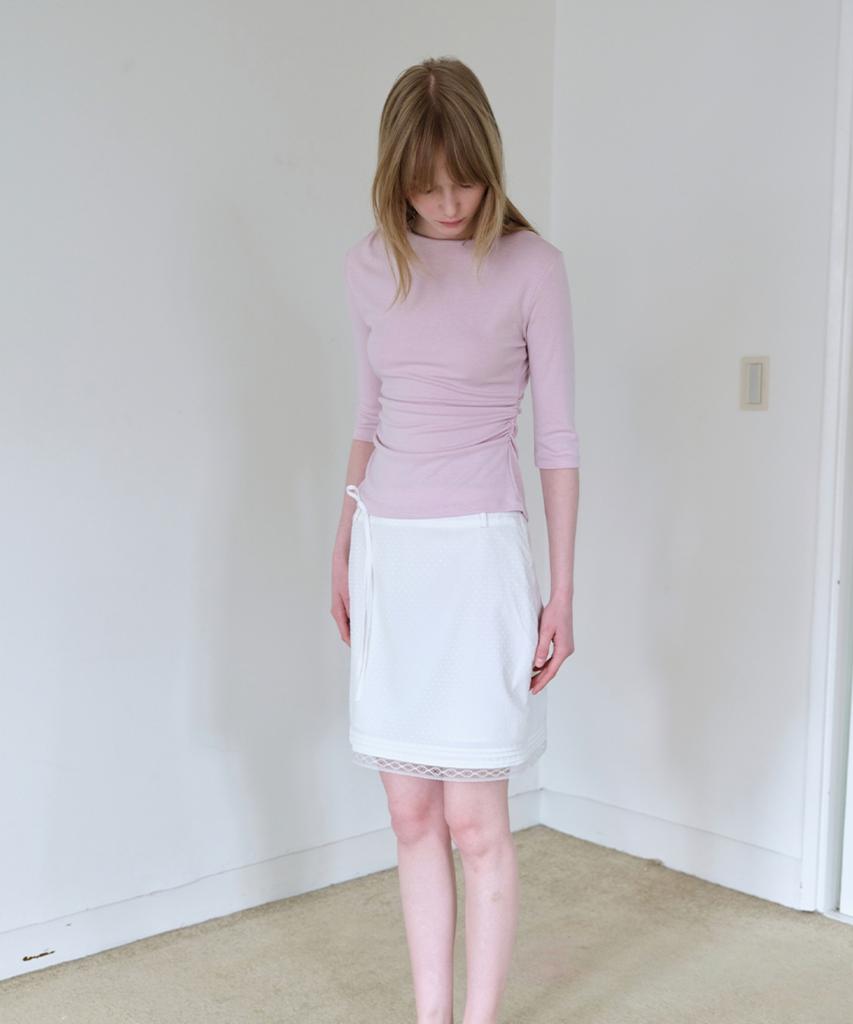 AHWE Shirred Boatneck Top_Light Pink