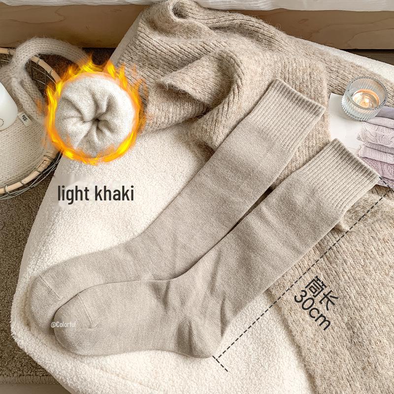 Women's Autumn & Winter Thick Wool Non-Slip, Boneless, Anti-Pilling High-Tube Calf Socks