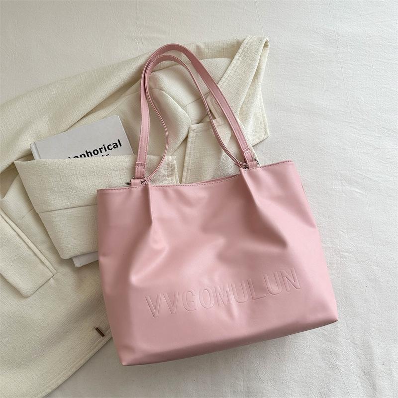 

Women s commuter handbag 2025 spring and summer new versatile ins shoulder underarm bag Korean version tote bag tide рожевий