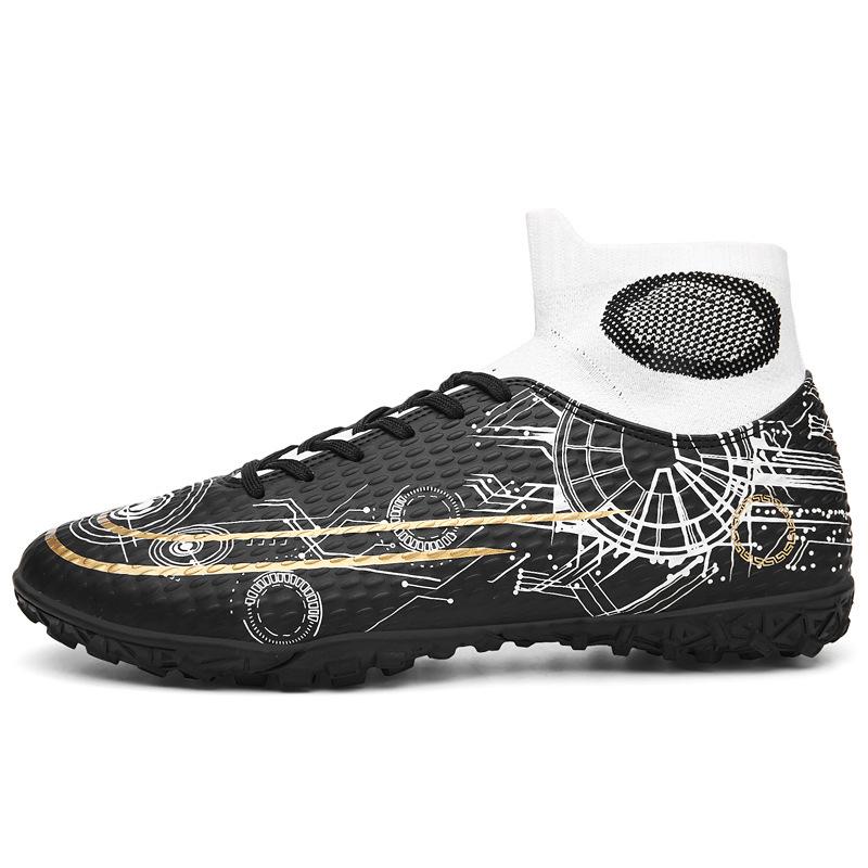 Football Shoes Men's Broken Nails High Top Adult Student Long Nails Youth Artificial Grass Training Shoes