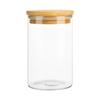 High Borosilicate Glass Kitchen Storage Jar with Bamboo Lid - Moisture-Proof and Transparent Tea & Grain Container