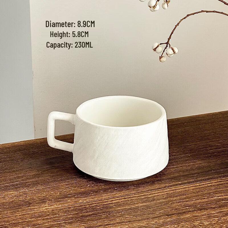 Qiwei Retro Stone Pattern Ceramic Coffee Mug Set