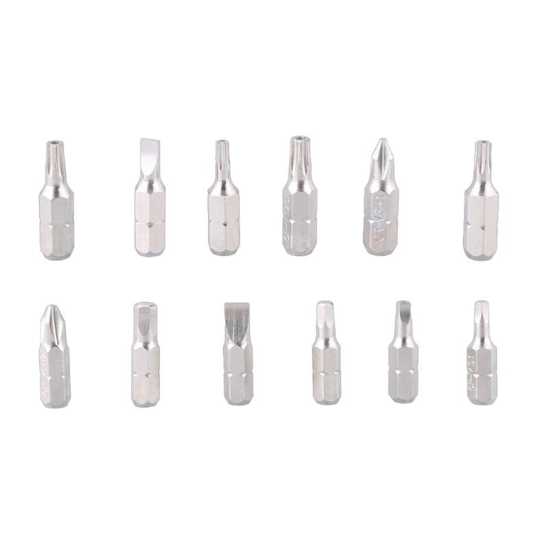 Ratchet Screwdriver 13-in-1 Multiple Bits Tool All In One Ratcheting Screwdriver Set with Flat Head Hexgonal Bits 12Bits