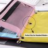 3 Ring Binder Pencil Pouch, 2 Pack Pencil Pouches with Zipper-Pencil Case with Double Pocket and Mesh Window (Purple&Red)