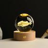 Starry Elk Crystal Ball Night Light - 3D Carved Luminous Desktop Ornament for Christmas, Birthdays, or Valentine's Day