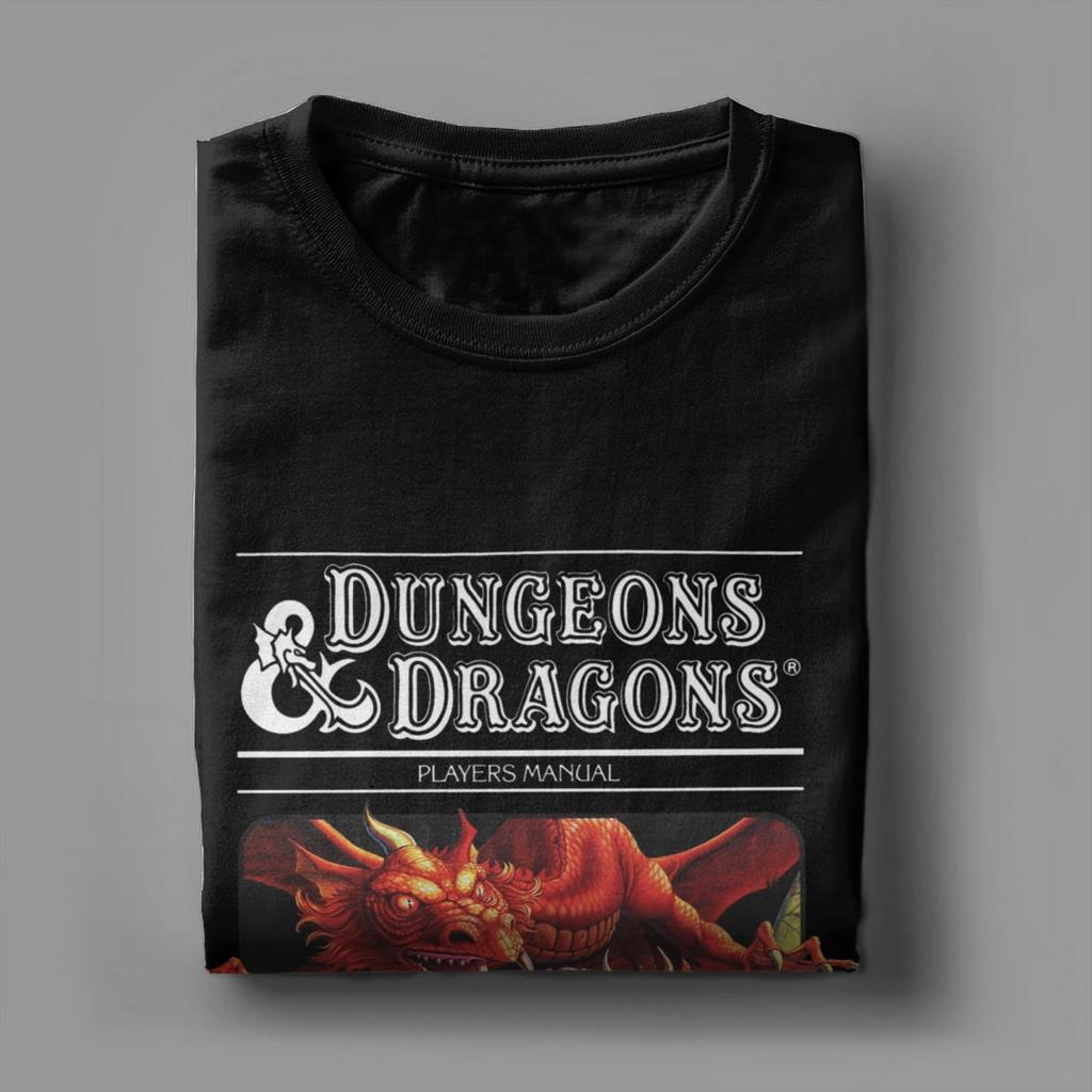 Men T-Shirts Dungeon Dragon DnD Funny 100% Cotton Tees Short Sleeve  T Shirt Round Collar Clothes Gift Idea