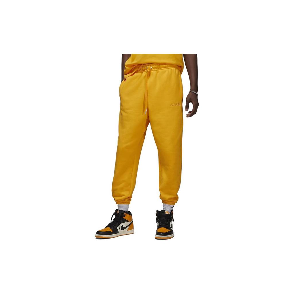 Jordan Knitted Sweatpants Men's Yellow Moderate Cuffed Pants FJ0696-739