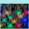 Luzes de Fio de Borboleta Decoração de Jardim ao Ar Livre Com Lanternas LED Para Festividades de Pátio e Quintal