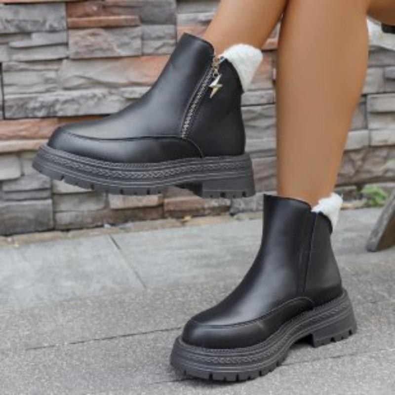 

Women s soft elastic winter warm cold padded snow boots thick bottom non-slip wear outdoor leisure sports leather cotton boots 36