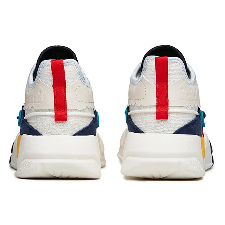 Anta Life Collection Casual Slip Resistant Abrasion Resistant Mid top Skateboard Shoes Women's Yellow Blue 122138084-3