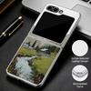 Mountain Valley Camping Art Case For Samsung Galaxy Z Flip 8 7 FE 6 5 4 Z Flip8 Flip7 Flip6 Flip5 Luxury Plating Leather Skin Phone Cover