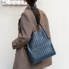 Trendy New Woven Bag Sheepskin Hand-woven Shoulder Bag Large Capacity Child and Mother Bag Bucket Bag Women