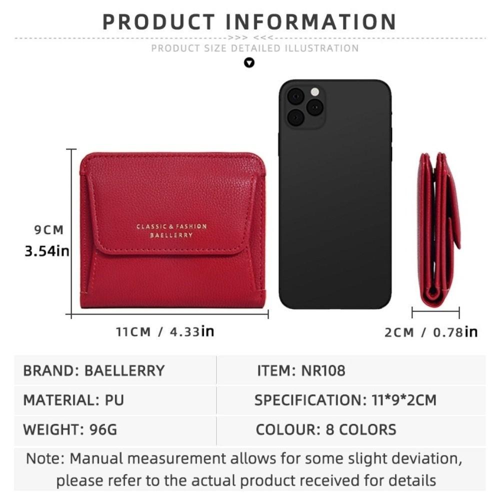 Fashion PU Leather Mini Short Wallet Fold Large Capacity ID Card Holder Korean Lightweight Student Coin Purse Women Girls