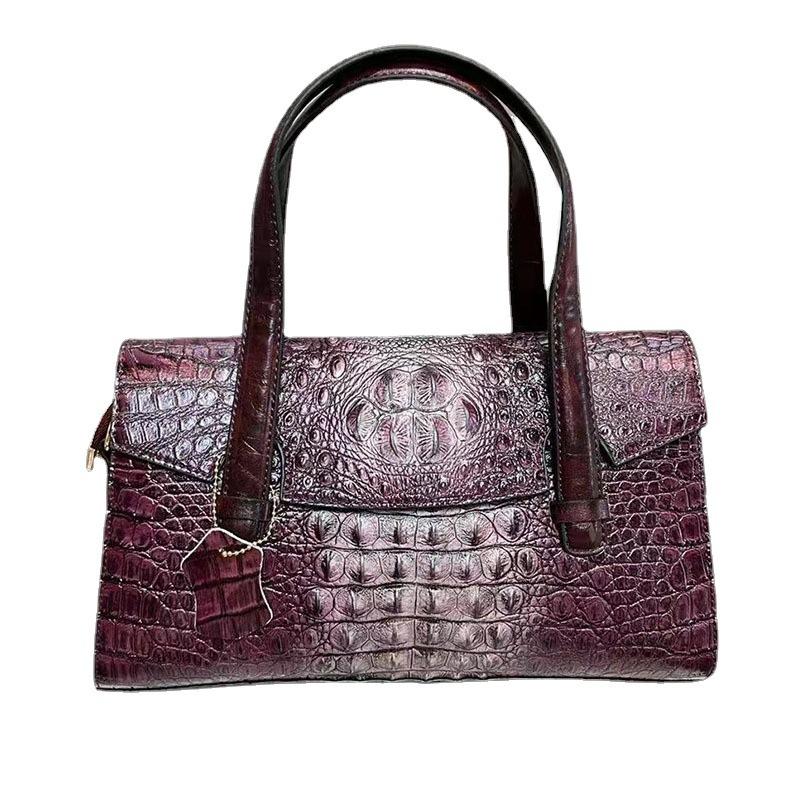 Bag Women'S Bag Crocodile Pattern Square Bag One Shoulder Crossbody Large Capacity Handbag