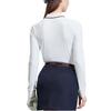 Fila Golf Series Color Block Long Sleeve Polo Shirt Women Tops Jade-White A11W415206F-WT