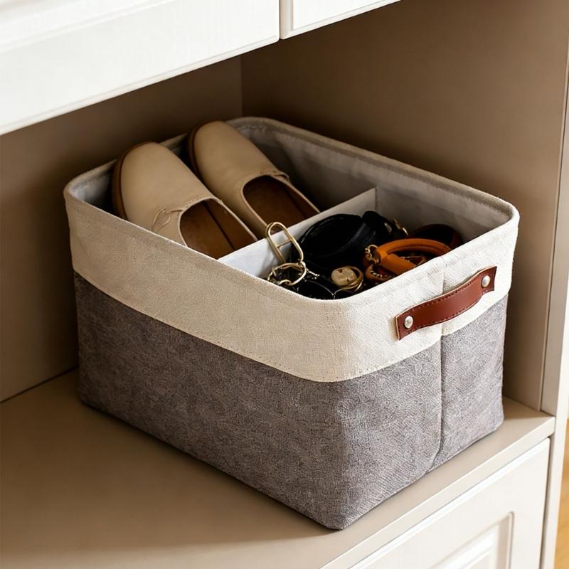 Scandinavian Style Storage Baskets Cotton Linen Fabric Practical for Home Decors and Efficient Organization In Various Rooms