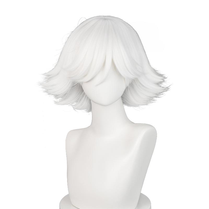 Anime Mi Zu Ki Cosplay Wig 33cm Short Pure White Wig Cosplay Anime Cosplay Wigs Heat Resistant Synthetic Wigs Hair