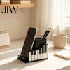 Compact Desk Tray for Notes Piano Shape Pen Holder, Creative Music Themed Organizer, with Phone Small Desktop Storage Pens Holder Design, Stationery