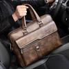 Men's Genuine Leather Briefcase, Business Casual Crossbody, Large Capacity Cowhide Bag