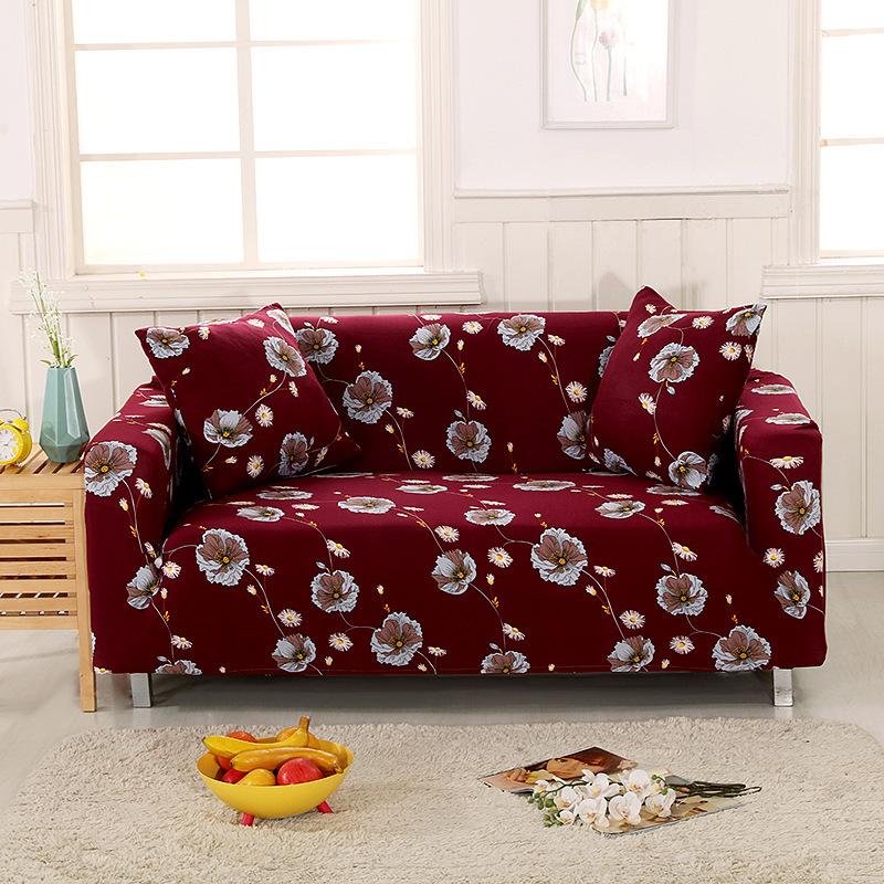 1pc Stretch Printed Sofa Couch Cover with Elastic-band, Furniture Protector Sofa Slipcover for Bedroom Office Living Room