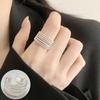 Elegant Frosted Matte Wide Band Open Ring for Women - S925 Silver Plated, Trendy INS Style
