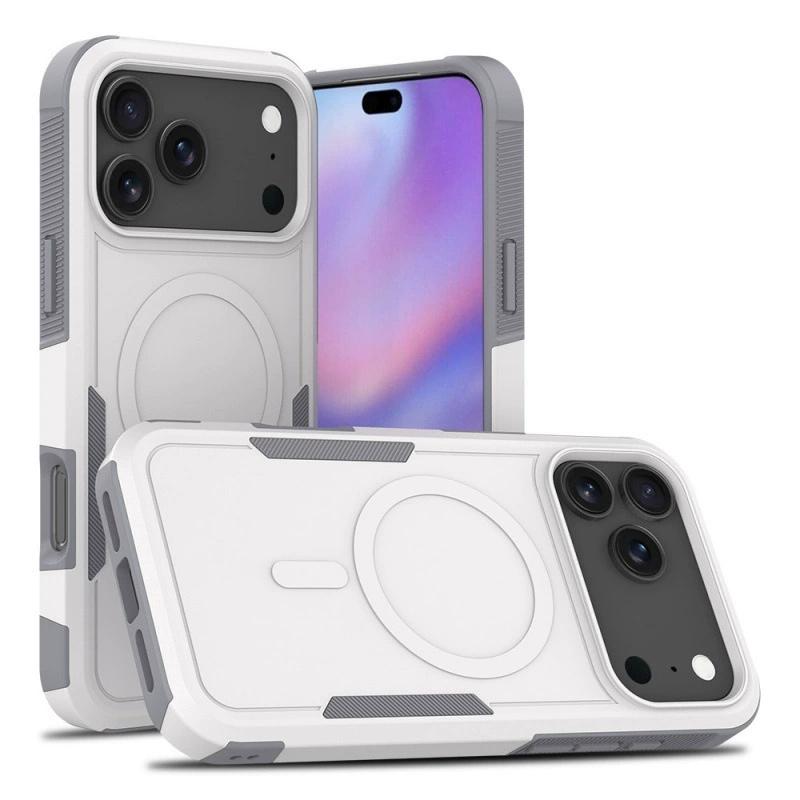 

Премиальный чехол-броня 2-в-1 с магнитной зарядкой для iPhone 17 Air 16 15 14 Plus 13 12 Pro Max, противоударный матовый защитный чехол из ПК iPhone 17 Air белый