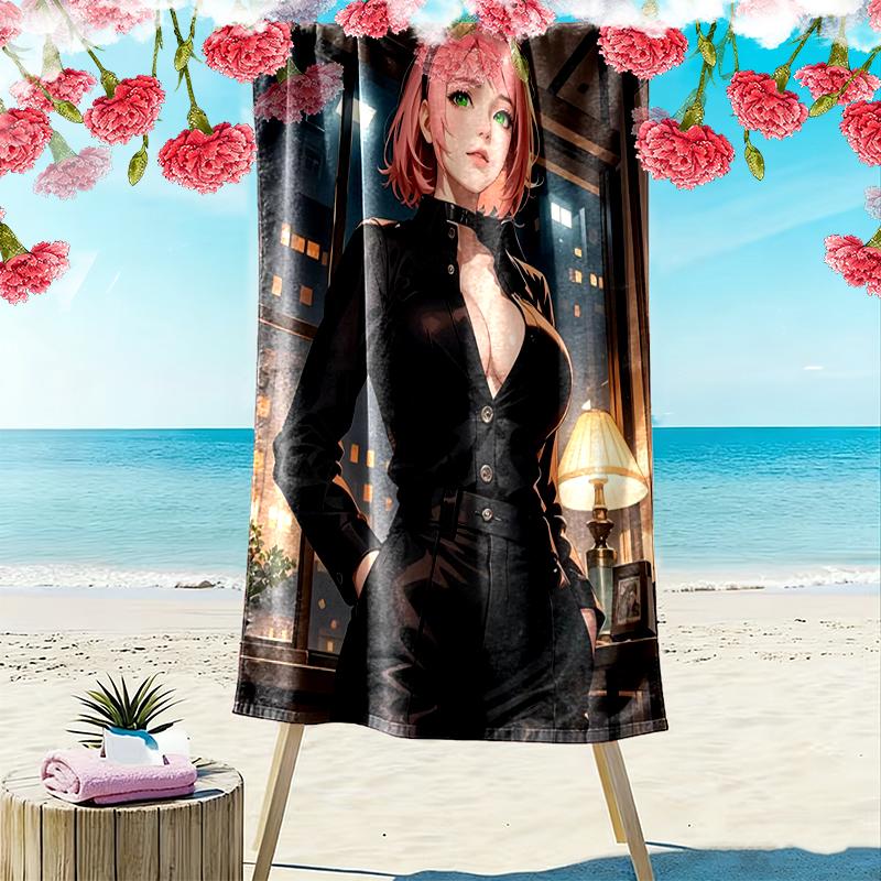naruto Beach Towel Suitable for Travel, Outdoor Activities, Swimming Pools, Yoga, Surfing, Camping, Hiking, Gym