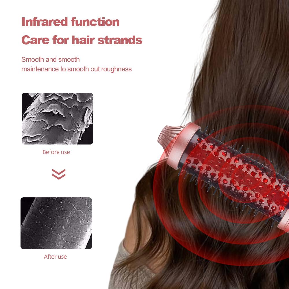 1.5 Inch Heated Curling Brush Ceramic Tourmaline Ionic Curling Iron Volumizing Defining Thermal Brush