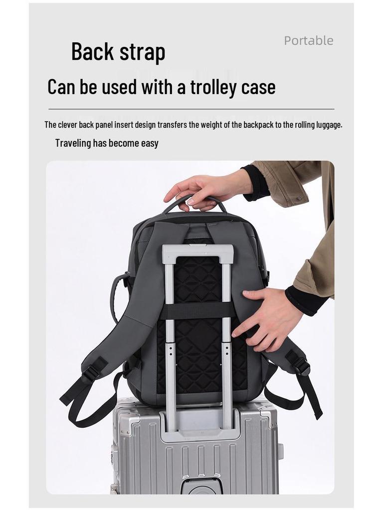 Men's Lightweight Multipurpose USB Backpack for Business Trips & Commutes