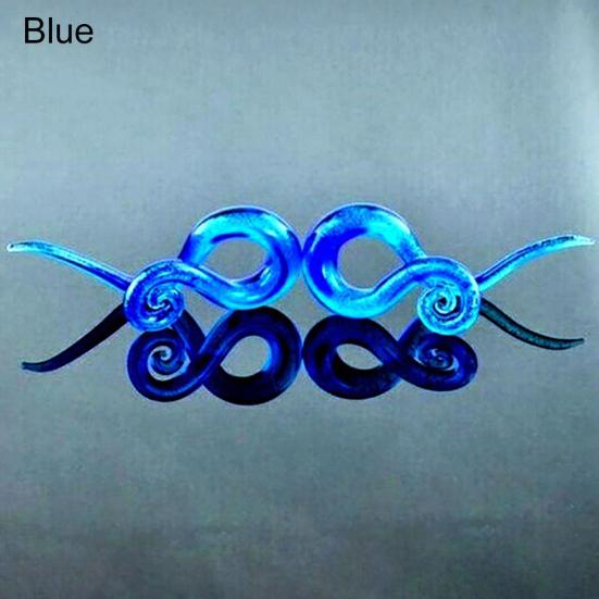 1 Par Unisex Calibres para Oreja de Caracol Retorcido de Vidrio Colgantes Tapones Dilatadores Expansores