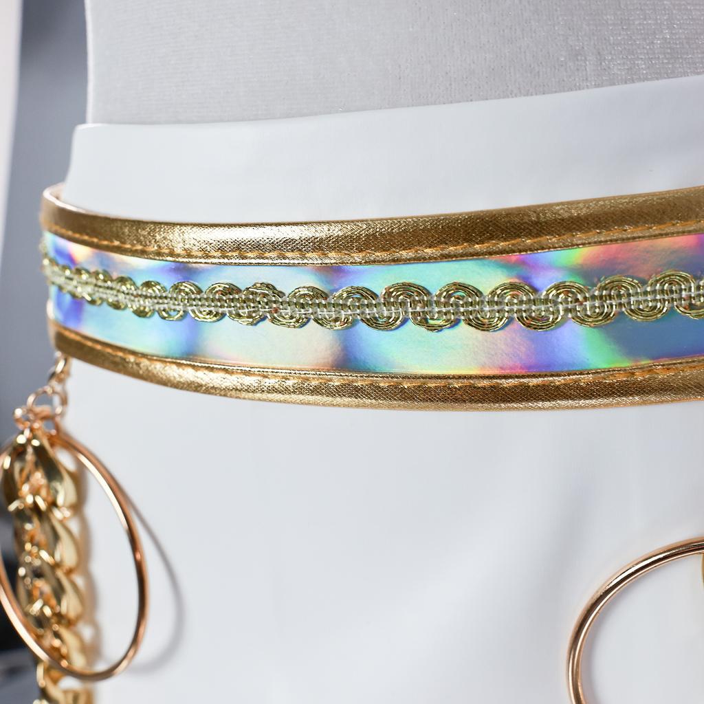 Rumi Mira Zoey White Zangpak Vrouwen Meisjes Halloweenfeest Rollenspel Outfit Cosplay Kostuum Pruik Voor Volwassenen Kinderen