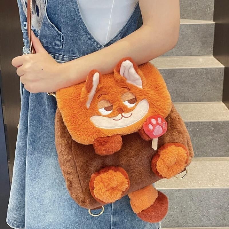 Disney Zootopija Mielas Animacinis Personažas Judy Hopps Nick Wilde Pliušinis Kuprinė Per Petį Vienos Peties Krepšys Atverčiamas Viršus Kawai Festivalio Dovana