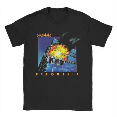 Mens Def Leppard Pyromania T Shirts  Pure Cotton Clothes Fashion Short Sleeve Crewneck Tees Birthday Present TShirts