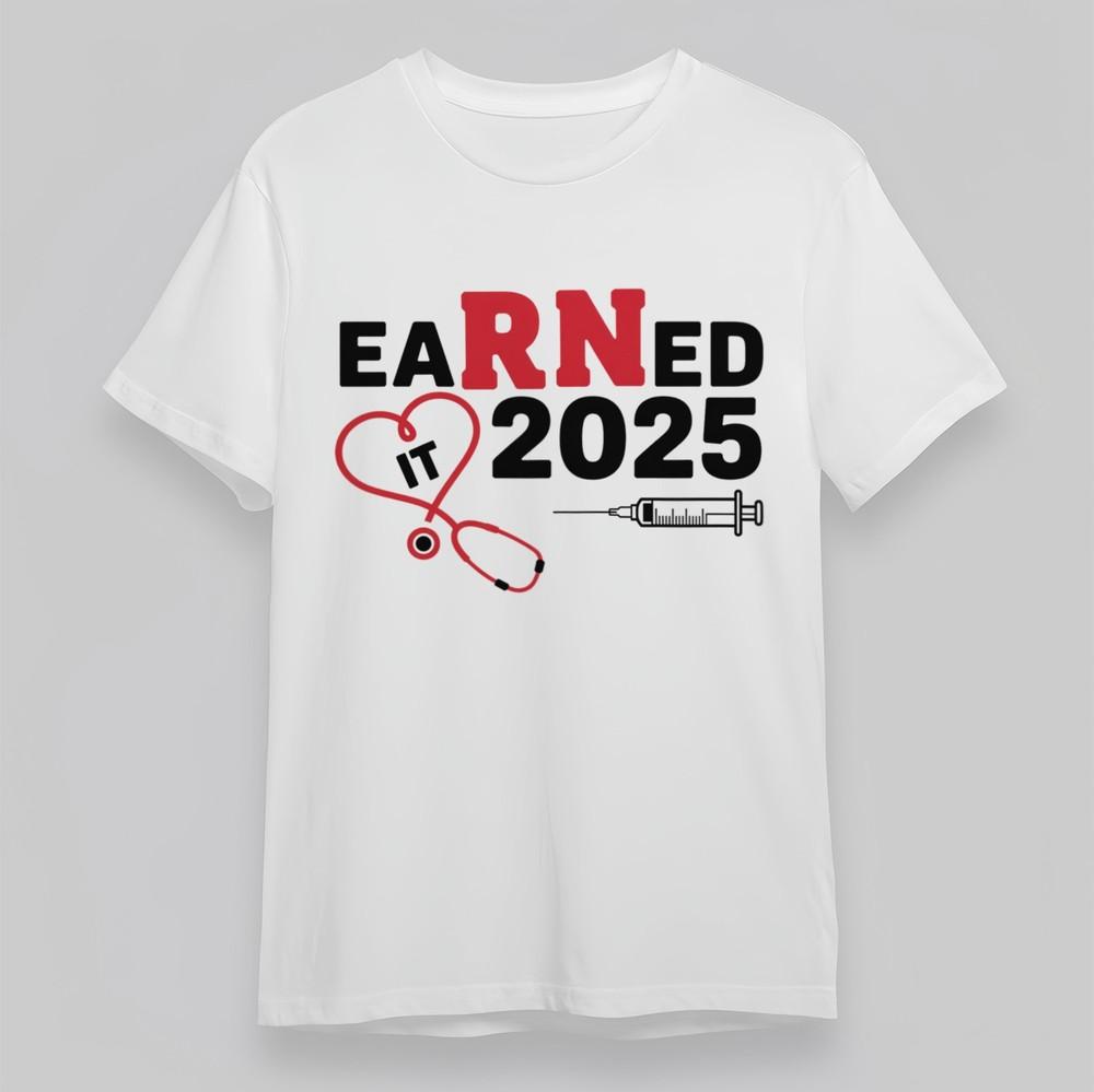 

Women s Oversize Classic T-Shirt Earned It with Heart Stethoscope 100%Cotton Tee XL