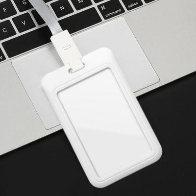 Yousheng Sliding Badge Holder Vertical Hard Plastic Case Clear Card Protector Pouch for Office School ID Credit Cards Proximity Key Cards Driver's