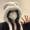 Earmuffs Woolen Plush Hat Lamb Fleece Ear Protection Beanie Hat Bear Ears Skull Cap  Outdoor