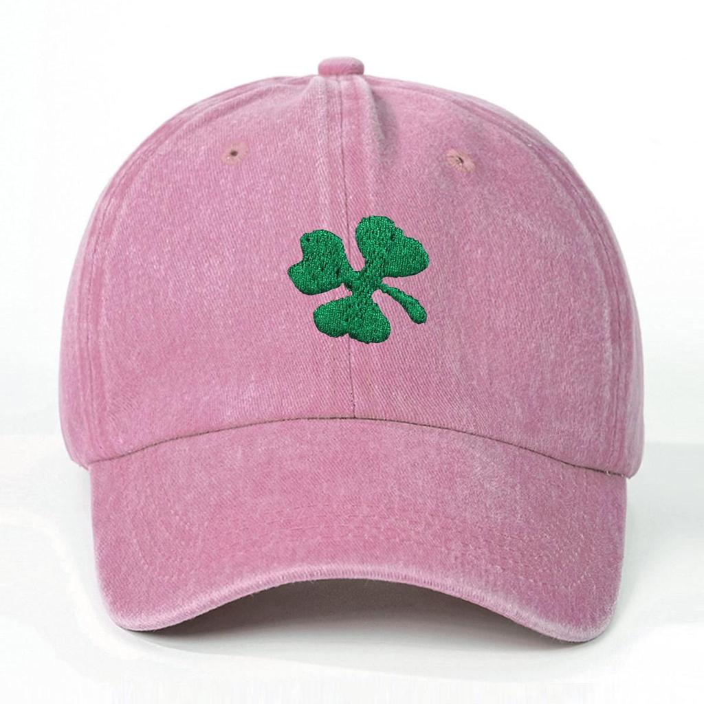 Spring/Summer Korean Style Clover Embroidery Baseball Cap - Sun Protection Duckbill Hat with Wide Brim