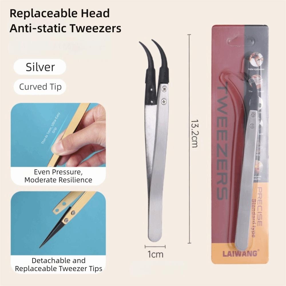 

ESD Anti-static Tweezer Replaceable Tips Plastic Tip Precision Tweezers Precision Insulation Tweezer Suitable for Electronics Elbow