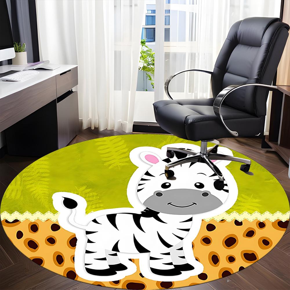 1pc Zebra Print Chair Carpet for Office, Soft Flannel Throw Mat, Perfect for Office,Holiday Party Decoration Choice yy251113186
