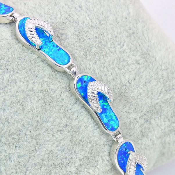 Summer Hawaiian Opal Necklace & Bracelet Set - Fashion Colored Gem Jewelry