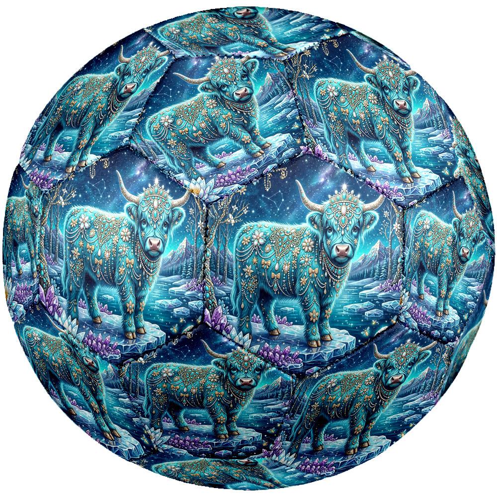 1pc Fantasy Bull Winter Theme Soccer Ball Football, Size 5, Lightweight PVC, Outdoor Training Soccer Ball,Sports Gift T61475
